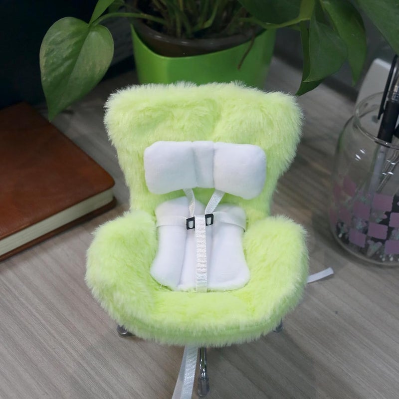 Walant Doll Car Seat Compatible with Labubu, Chair for 10-17cm Dolls - Adjustable Safety Strap, Air Vent Clip & Desktop Stand, Soft Cushion, Cute Car Ornament Gift for Collectors & Fans (Green) - Image 2